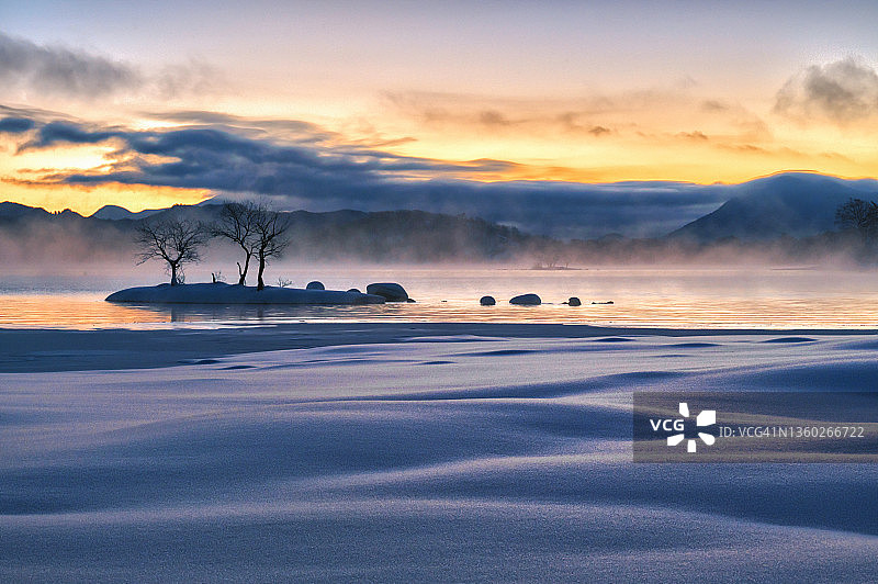 裏磐梯初冬景色图片素材