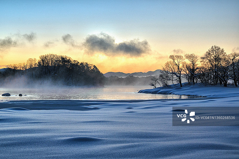 裏磐梯初冬景色图片素材