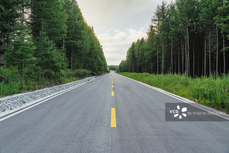 夏季自然道路风光图片素材