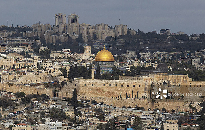 耶路撒冷老城和圆顶清真寺景观图片素材