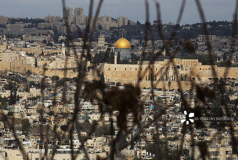 耶路撒冷老城和圆顶清真寺景观图片素材