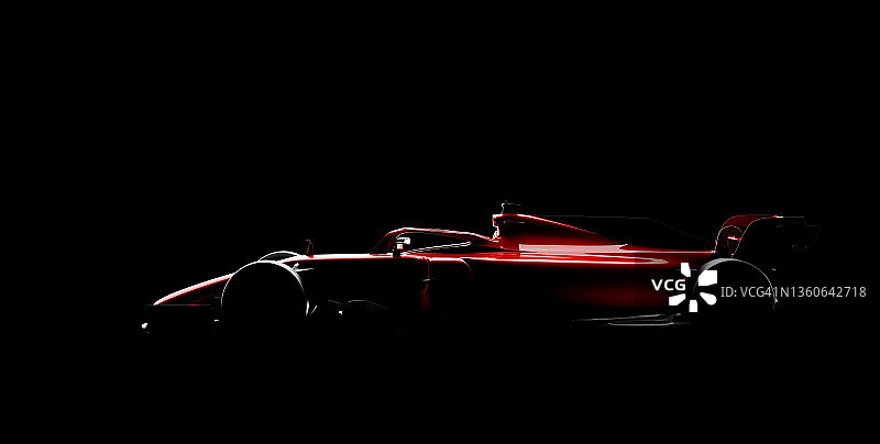 黑色背景上的赛车原型剪影照片级渲染图片素材