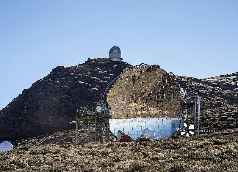 拉帕尔马岛罗克·德·洛斯·穆查乔斯天文望远镜和天文台图片素材