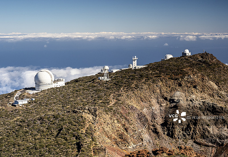 拉帕尔马岛罗克·德·洛斯·穆查乔斯天文望远镜和天文台图片素材