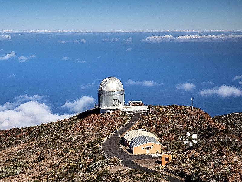 拉帕尔马岛罗克·德·洛斯·穆查乔斯天文望远镜和天文台图片素材