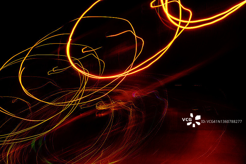 交通堵塞的车灯图片素材