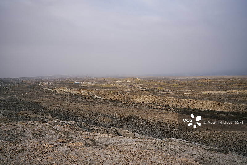 乌兹别克斯坦咸海日落全景图片素材