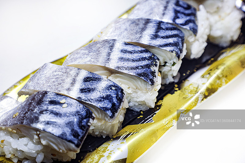 醋青花鱼寿司便当图片素材