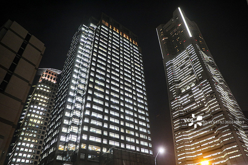 横滨未来港圣诞灯饰图片素材