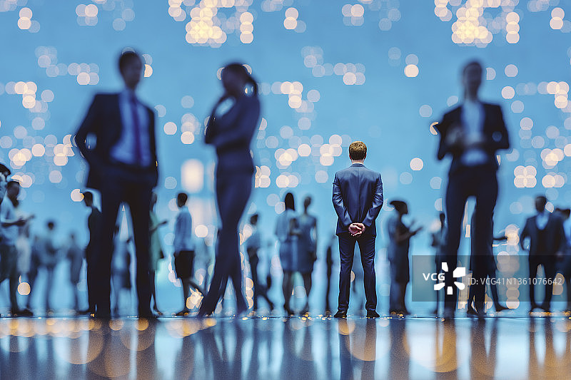 站在VR环境中的抽象商人图片素材