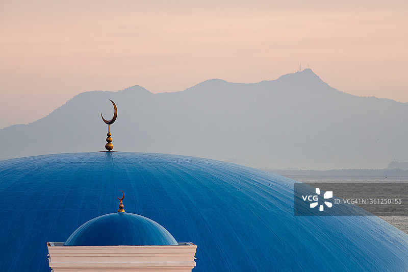 蓝色清真寺圆顶图片素材