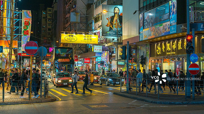 中国香港旺角区的夜生活图片素材