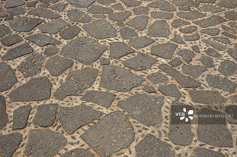 火山岩路面拼布图案图片素材