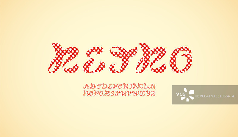 复古弯曲字体，手写脚本字母，书法草书字母和数字图片素材