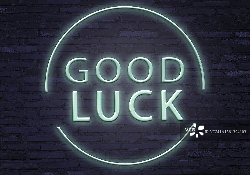 霓虹灯好运标志图片素材