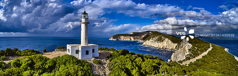 希腊莱夫卡达岛上的莱夫卡达海角图片素材