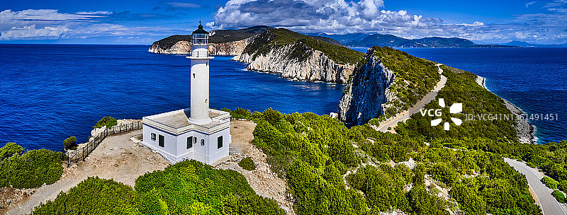 希腊莱夫卡达岛上的莱夫卡达海角图片素材