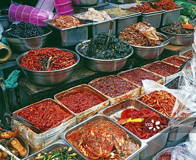 首尔的传统韩国美食图片素材