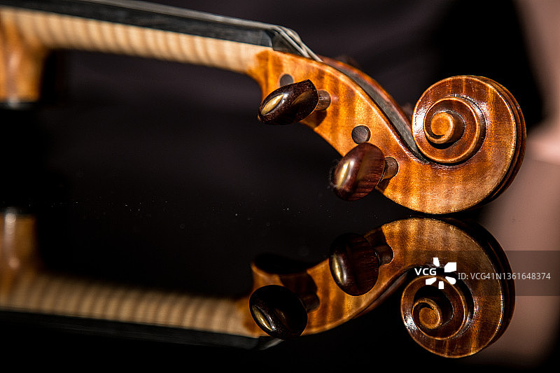 黑色背景上的小提琴图片素材