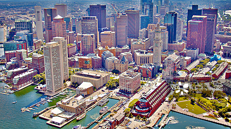 波士顿金融区鸟瞰图图片素材