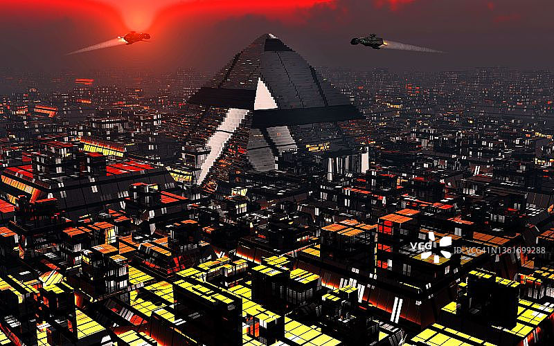 城市中心的金字塔图片素材