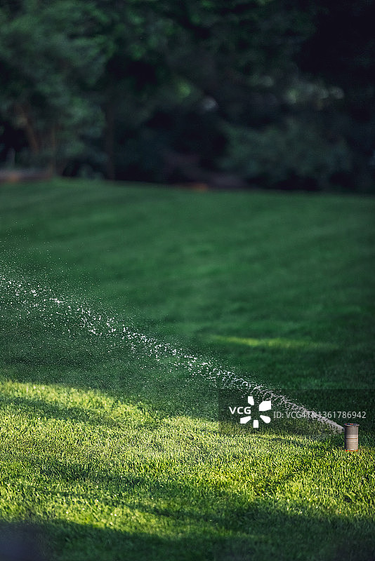 草坪喷淋器特写图片素材