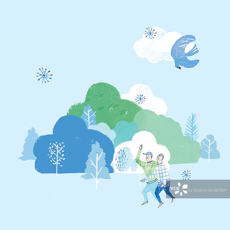 森林山脉插画图片素材