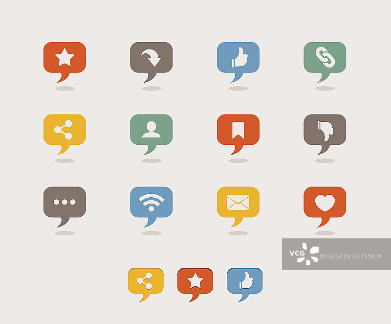 复古社交媒体图标图片素材