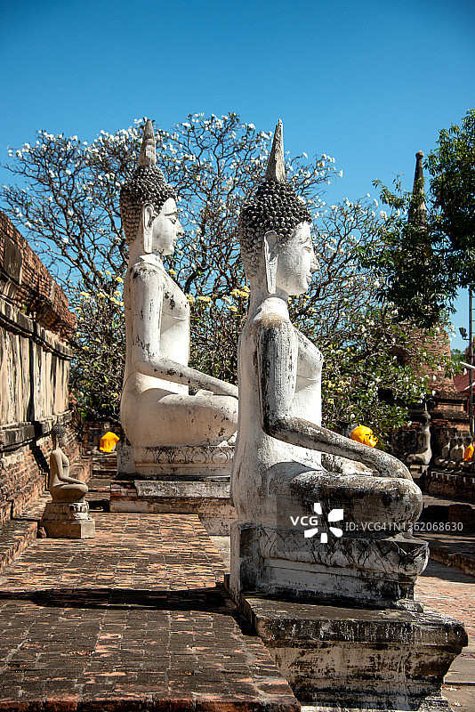 泰国大城府崖差蒙空寺的佛像图片素材