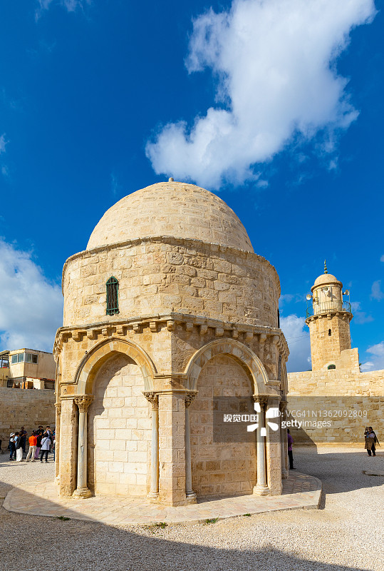 以色列耶路撒冷穆斯林阿图尔区橄榄山升天小教堂图片素材