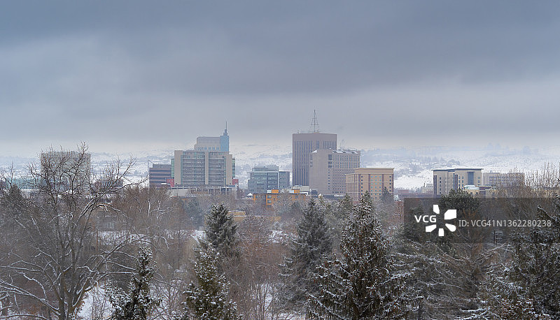冬季的博伊西天际线图片素材