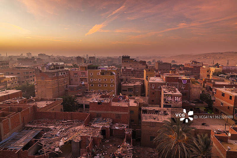 日落时分的开罗景色，埃及图片素材