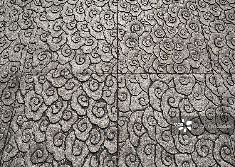 中国浅浮雕云纹图案的完整画面图片素材