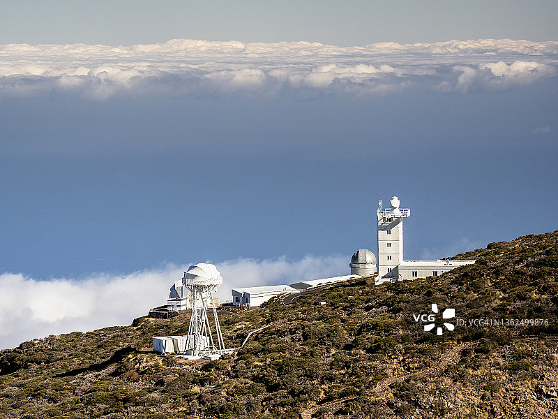 拉帕尔马岛罗克·德·洛斯·穆查乔斯天文望远镜和天文台图片素材