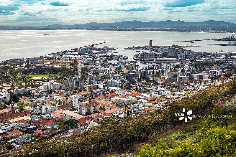 开普敦V&A海滨，从信号山观看图片素材