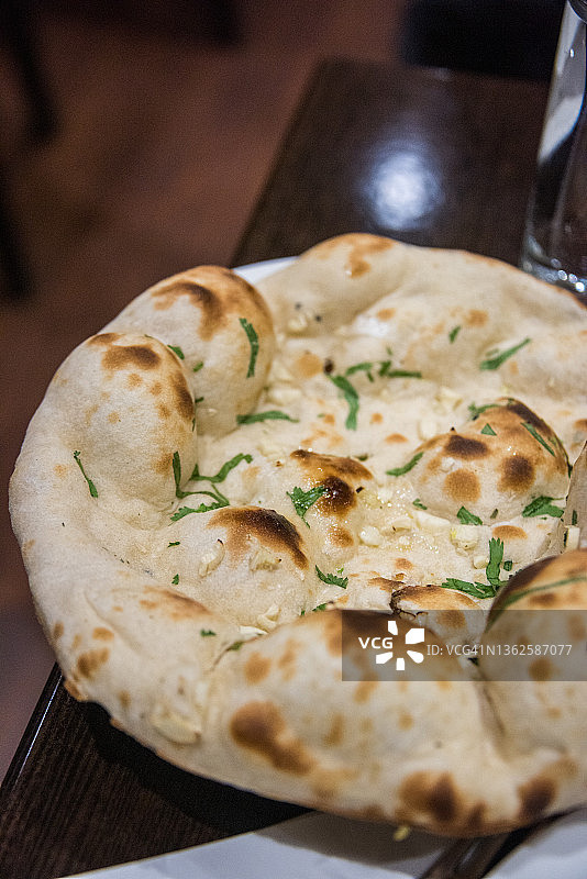 印度蒜香馕图片素材