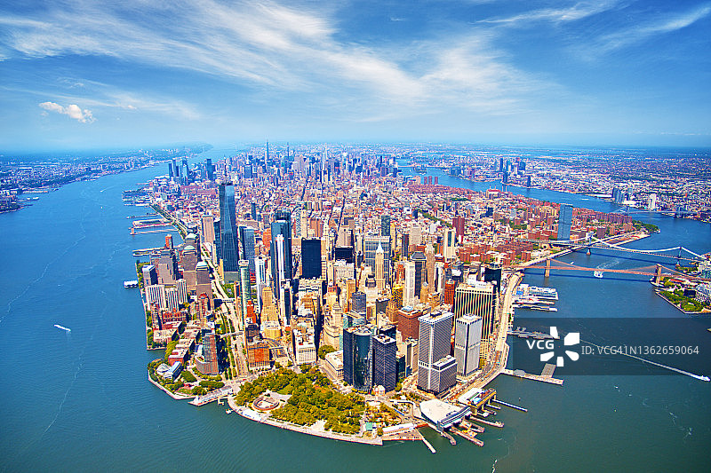 曼哈顿壮丽景色。纽约市图片素材