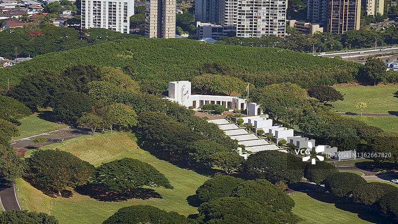 太平洋国家纪念公墓的潘趣碗火山口图片素材
