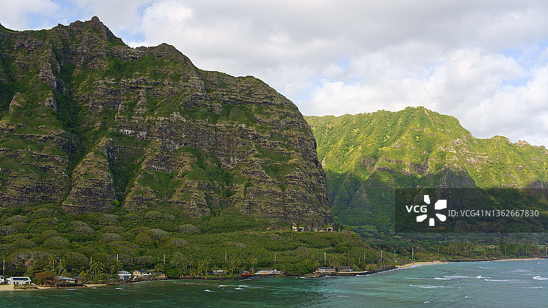 库阿洛亚山脊和库阿洛亚海滩景色图片素材