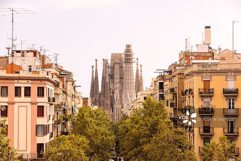 巴塞罗那城市天际线，加泰罗尼亚，西班牙图片素材