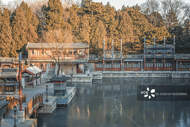 冬季苏州街颐和园图片素材