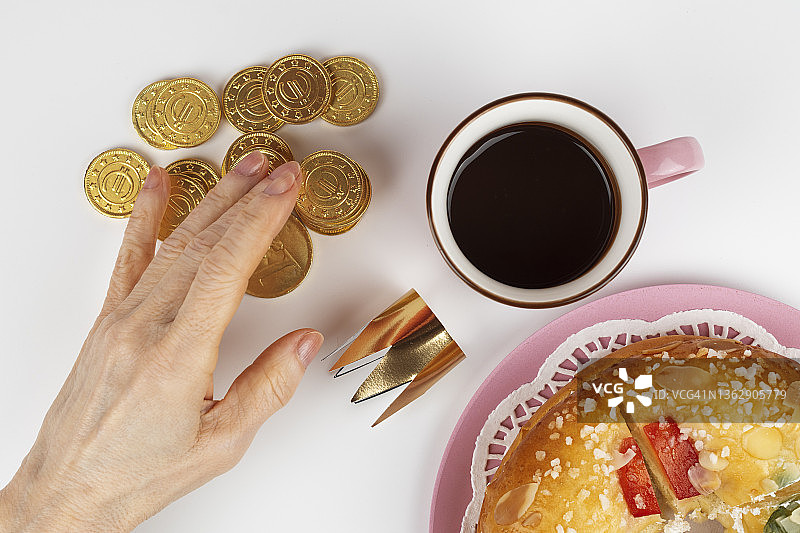 国王面包：西班牙的传统主显节甜点图片素材