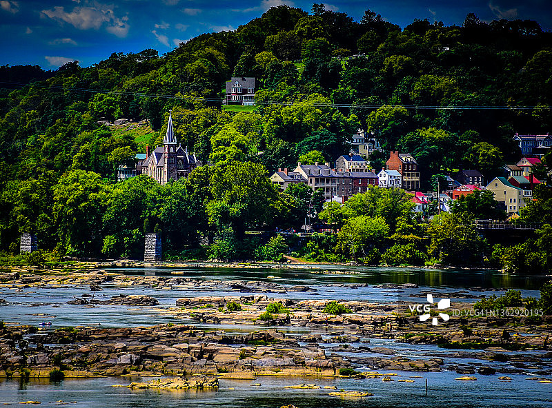 哈珀斯费里国家历史公园的波托马克河风光图片素材