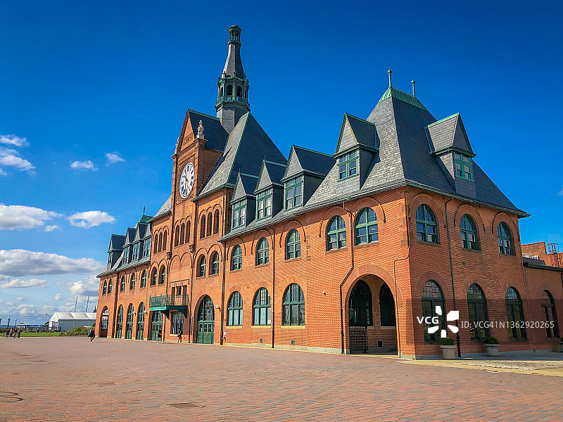 新泽西州自由州立公园的新泽西中央铁路历史车站图片素材