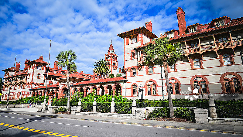 弗拉格勒学院（原庞塞德莱昂酒店），位于佛罗里达州圣奥古斯丁老城区图片素材