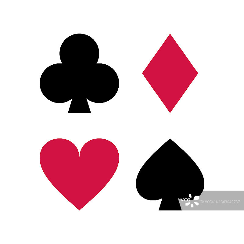 扑克牌花色符号矢量图图片素材