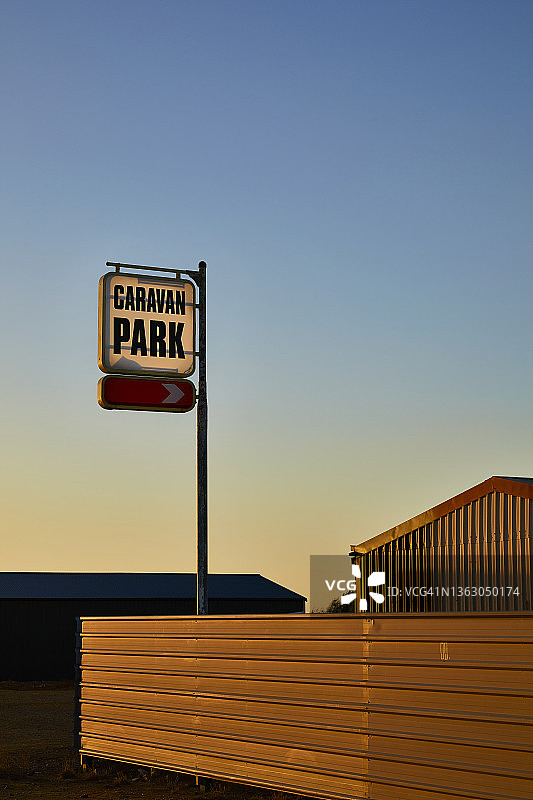 澳大利亚内陆的房车公园标志图片素材