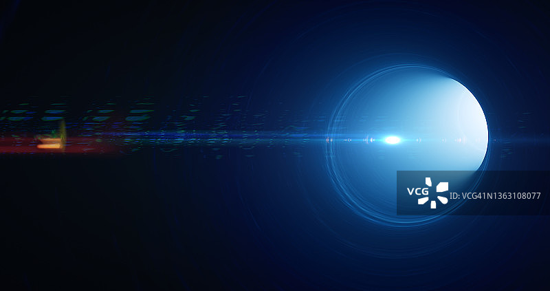 抽象隧道内部照明（镜头光晕和文案空间）图片素材