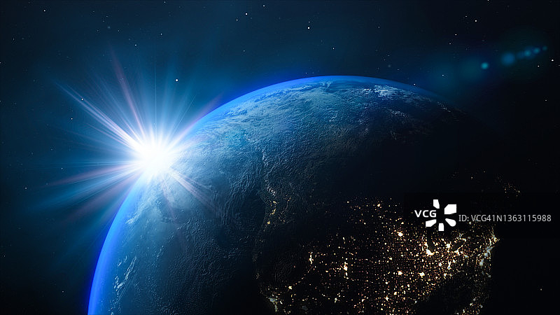 地球昼夜景观，日出图片素材