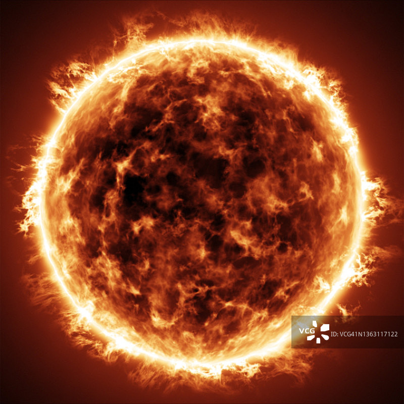 太阳表面活动和日冕特写图片素材